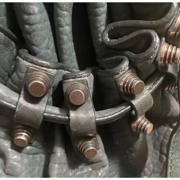 Alexander Wang Diego Hunter Green Studded Embellished Pebbled Leather Bag - Picture 3 of 12